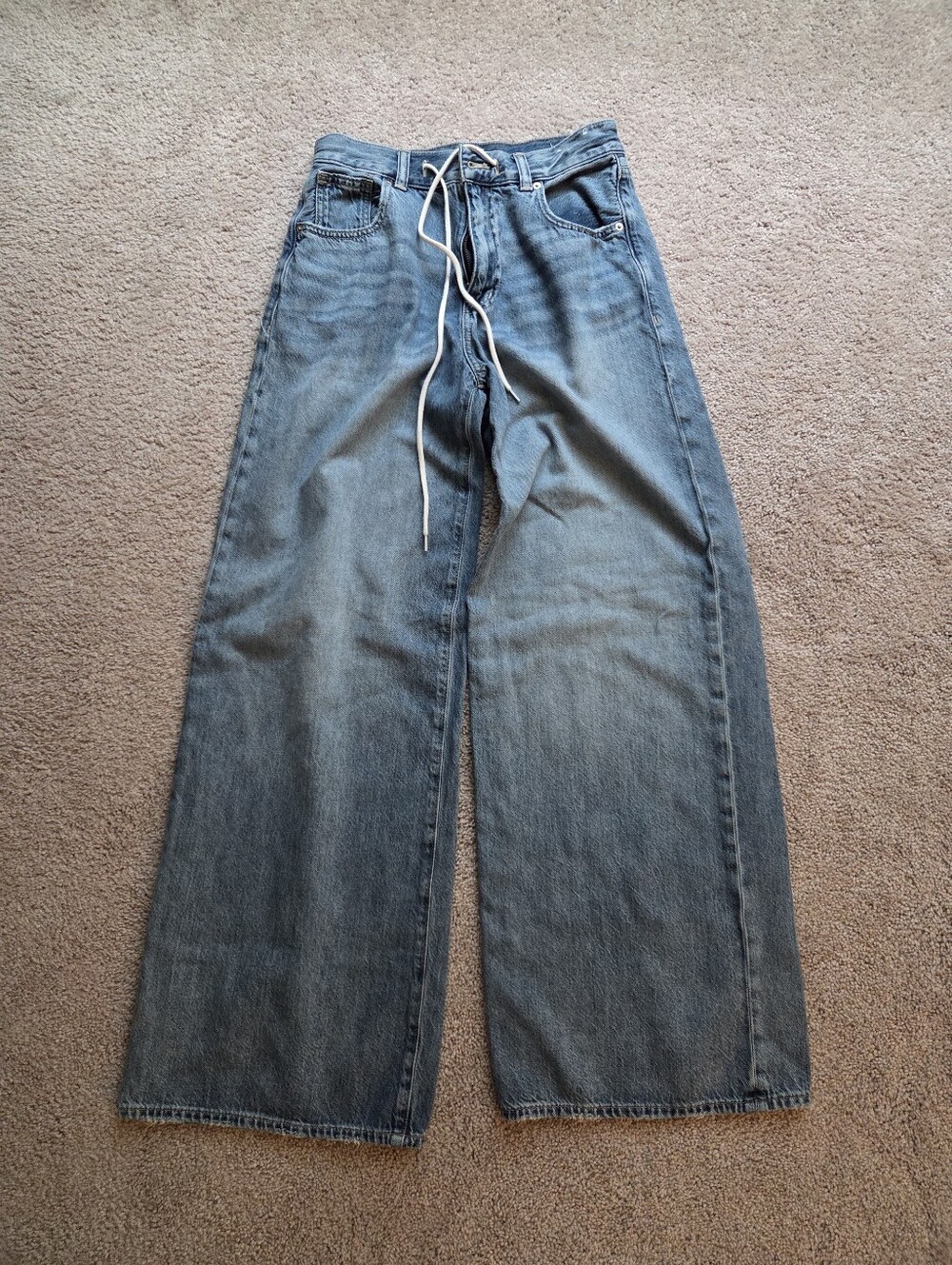 Madewell Womens Light Wash Blue Jeans Wide Leg